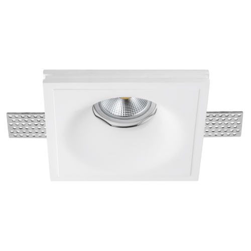 Светильник встраиваемый гипсовый скрытой установки д/гипсокартонного потолка с малозаметной фиксирующей пружиной MR16 GU10 Anello 002000