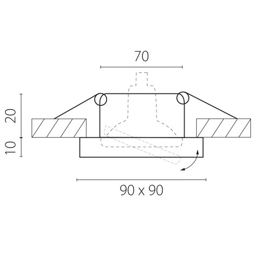 Светильник точечный встраиваемый декоративный под заменяемые галогенные или LED лампы Rifle 002524