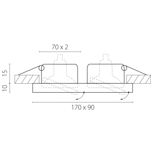 Светильник точечный встраиваемый декоративный под заменяемые галогенные или LED лампы Rifle 002544