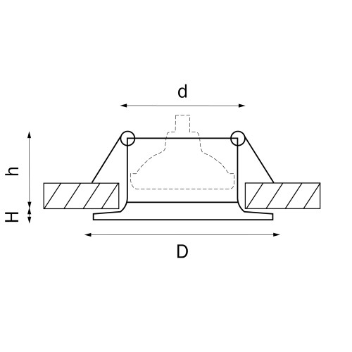 Светильник точечный встраиваемый декоративный под заменяемые галогенные или LED лампы Levigo 010021