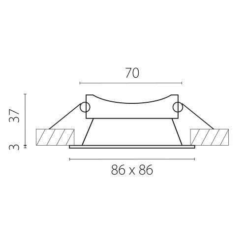 Рамка термостойкая (светильник) PVC д/крепления LED источника света в подвесном потолке Levigo 012136