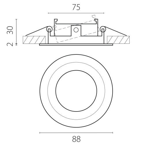 Рамка термостойкая (светильник) PVC д/крепления LED источника света в подвесном потолке Anello 012206