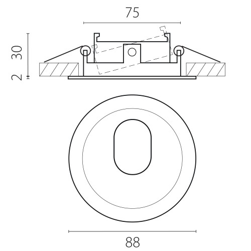 Рамка термостойкая (светильник) PVC д/крепления LED источника света в подвесном потолке Anello 012216