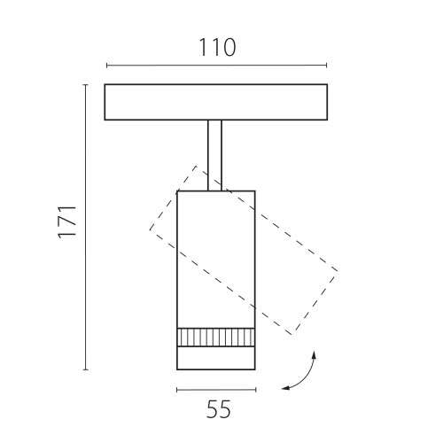 Светильник точечный с изм. углом рассеивания д/ трека Uno Uno 209037