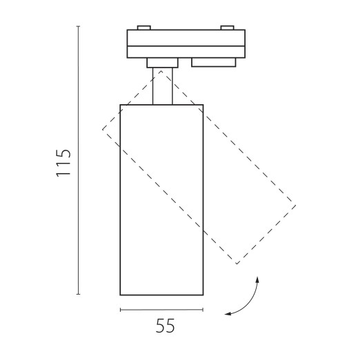 Светильник для 1-фазного трека под заменяемые LED лампы Rullo 212937