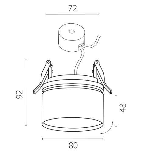 Светильник светодиодный встраиваемый заливающего света с переключателем CCT Acuto 215806