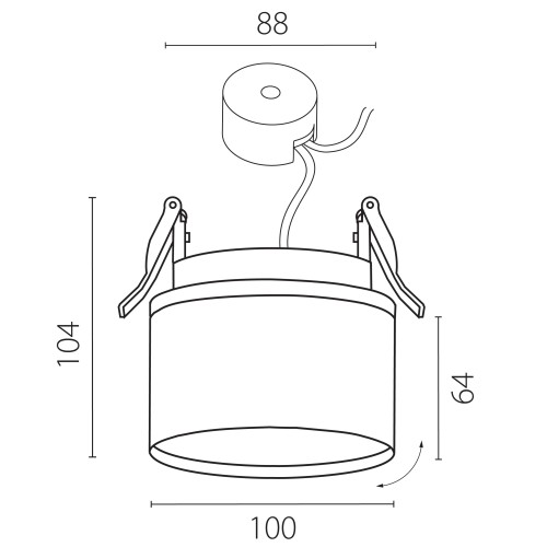Светильник светодиодный встраиваемый заливающего света с переключателем CCT Acuto 215856