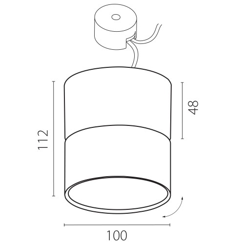 Светильник светодиодный накладной заливающего света с переключателем CCT Acuto 215887