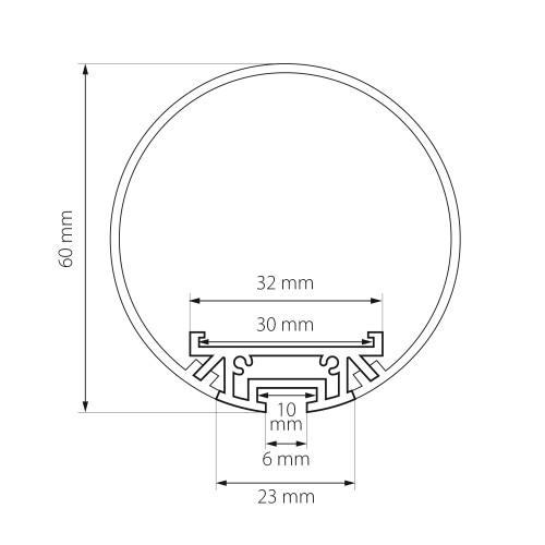 Профиль с круглым рассеивателем Profiled 419301