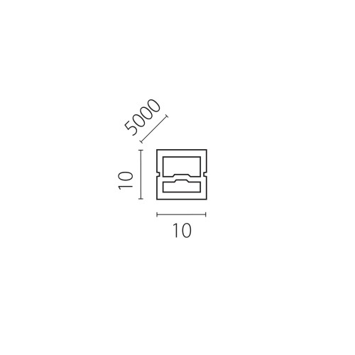 Профиль квадратный силиконовый 10х10 мм (тип В) PROFILED 5м/упак д/LED ленты Profiled 441006
