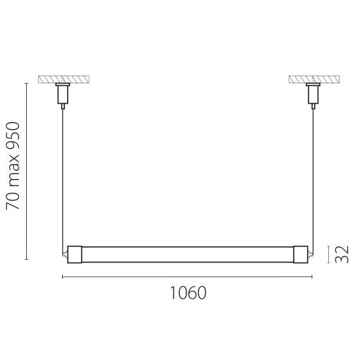 Комплект подвесного гориз крепежа двойной Profiled круглого силикон профиля 4428хх с PVC трубкой Profiled 442893