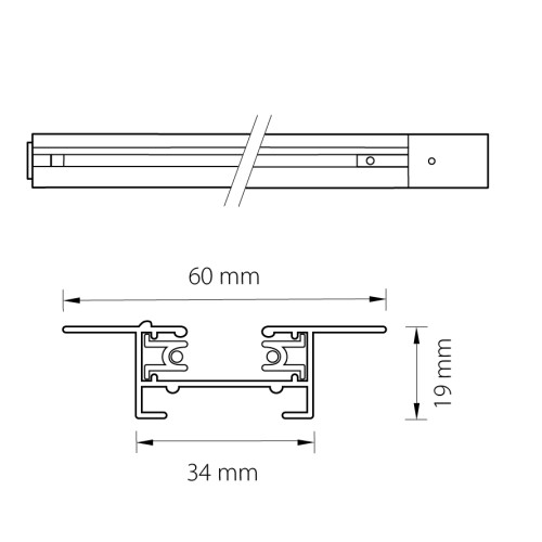 Трек двухконтактный однофазный встраиваемый Barra 501028