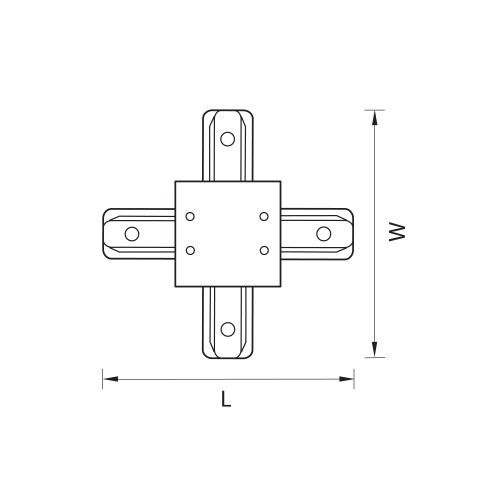 Соединитель X-образный однофазный для встраиваемых треков Barra 501146