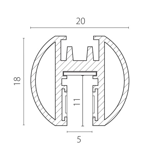 Шинопровод круглый тип d LINEA 24V Linea 506437