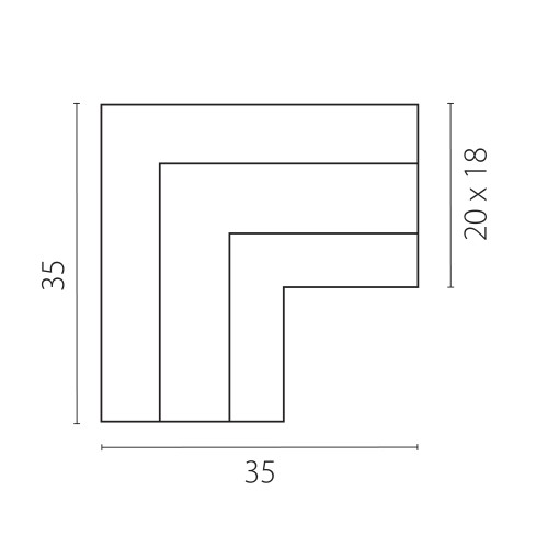Соединитель L-образный горизонтальный тип D Linea 506447