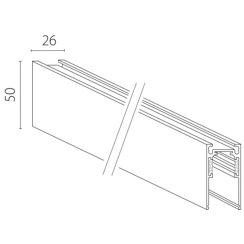 Трек накладной UNO 48V 2м (Заглушки и декоративный экран в комплекте) Uno 509027