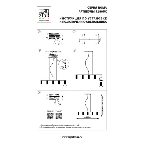 Люстра подвесная Roma 718053
