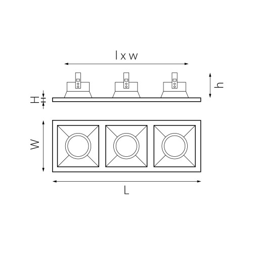 Комплект из светильников и рамки DOMINO Domino D537070707