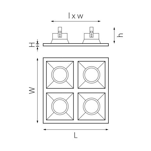 Комплект из светильников и рамки DOMINO Domino D54606070707