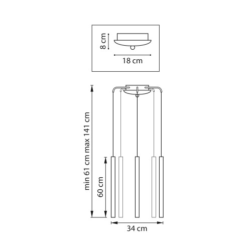 Люстра подвесная Tubo L5T747343