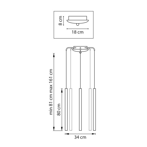 Люстра подвесная Tubo L5T747437