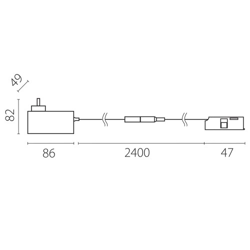 Блок питания 24V (в розетку) с подводом питания(506005+506197) к трекам LINEA 48W Linea LP48W506197