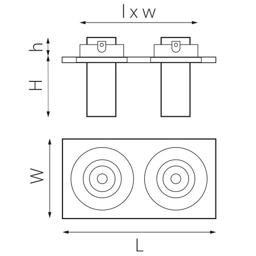 Комплект из светильника и рамки Intero Intero TUBO i526264