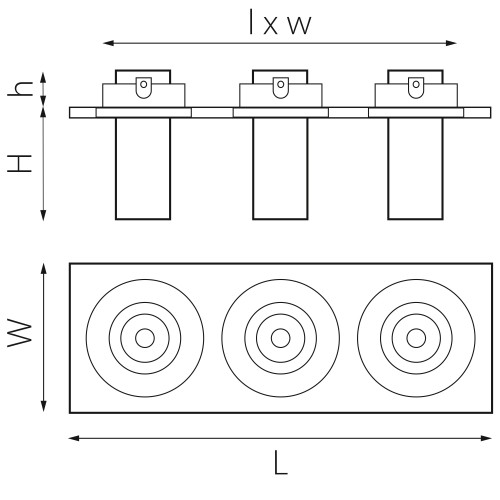 Комплект из светильника и рамки Intero Intero TUBO i536262