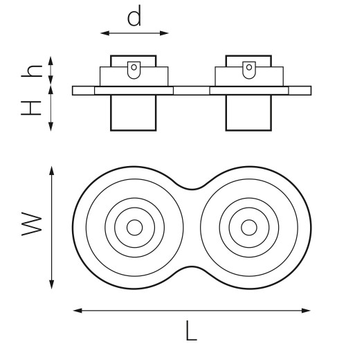 Комплект из светильника и рамки Intero Intero TUBO i626162