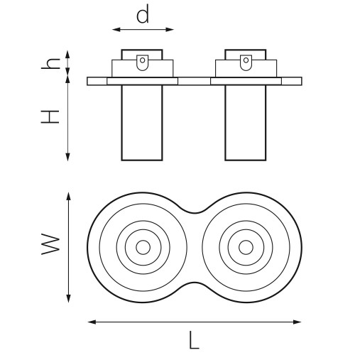 Комплект из светильника и рамки Intero Intero TUBO i626262
